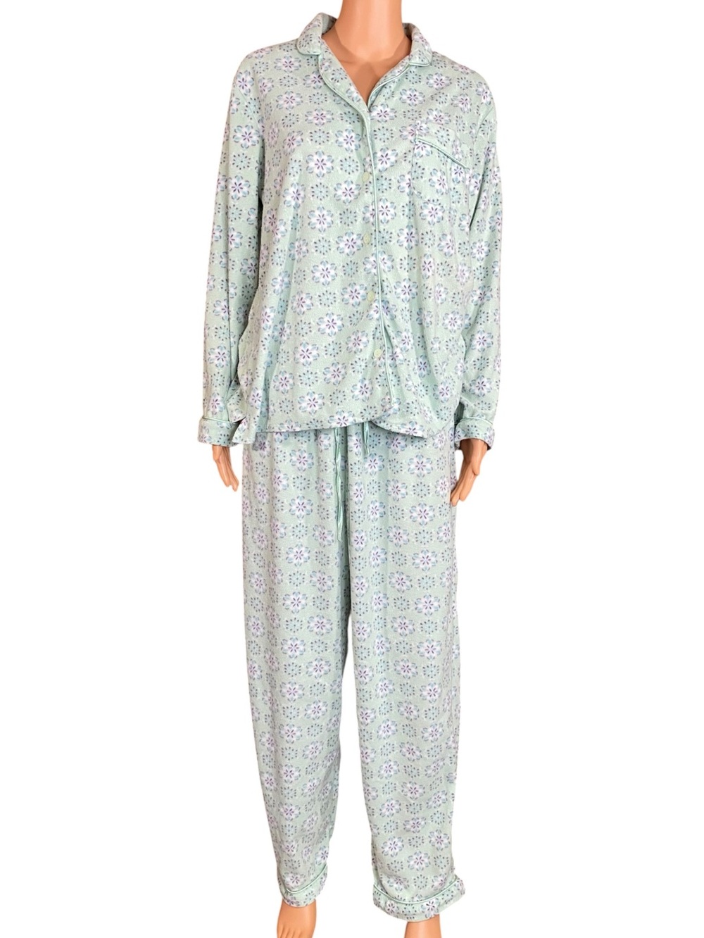 Liz Claiborne Villager Pajama Set Soft Cozy Flannel Warm Winter Pjs Size Large